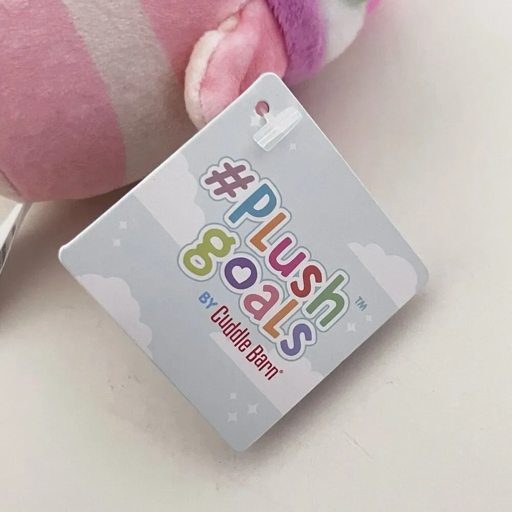 #Plush Goals By Cuddle Barn Strawberry Mooshake Cow Clip Mini Series 4.5